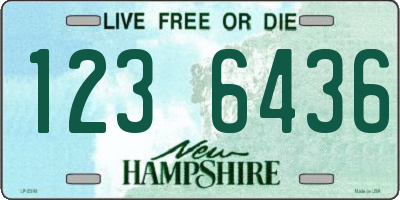 NH license plate 1236436