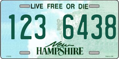 NH license plate 1236438