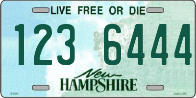 NH license plate 1236444