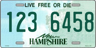 NH license plate 1236458