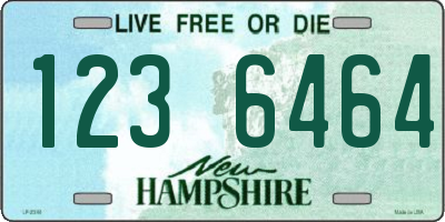 NH license plate 1236464