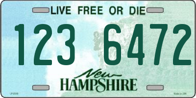 NH license plate 1236472