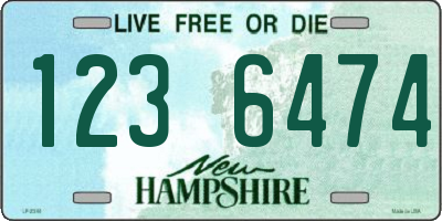 NH license plate 1236474