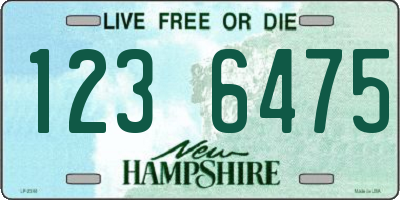 NH license plate 1236475