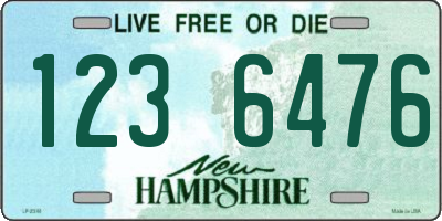 NH license plate 1236476