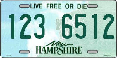 NH license plate 1236512