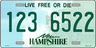 NH license plate 1236522