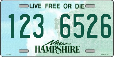 NH license plate 1236526