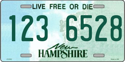 NH license plate 1236528