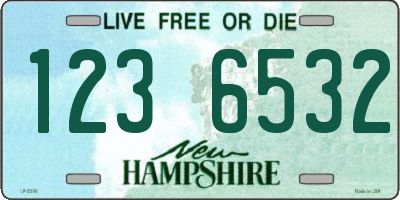 NH license plate 1236532