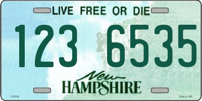 NH license plate 1236535