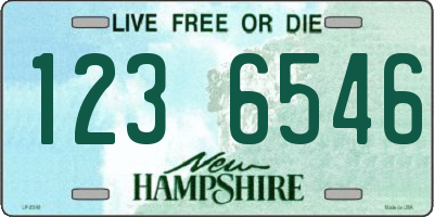 NH license plate 1236546