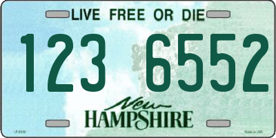 NH license plate 1236552