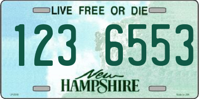 NH license plate 1236553