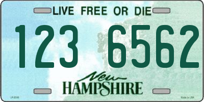 NH license plate 1236562