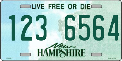 NH license plate 1236564