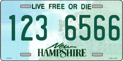 NH license plate 1236566