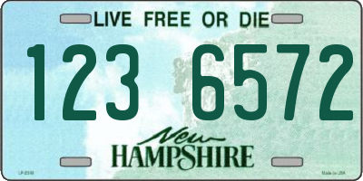 NH license plate 1236572