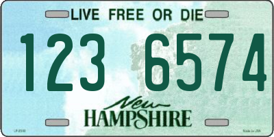 NH license plate 1236574