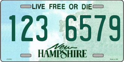 NH license plate 1236579
