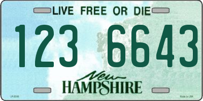 NH license plate 1236643