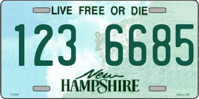 NH license plate 1236685
