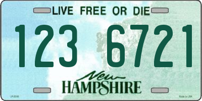 NH license plate 1236721