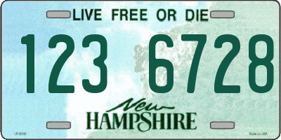 NH license plate 1236728