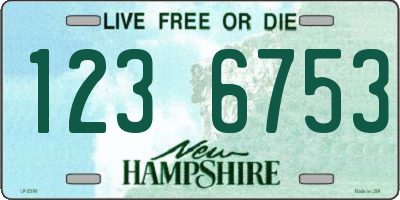 NH license plate 1236753
