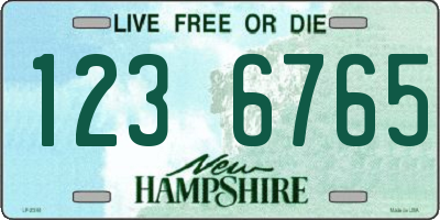 NH license plate 1236765