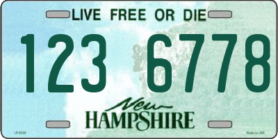 NH license plate 1236778
