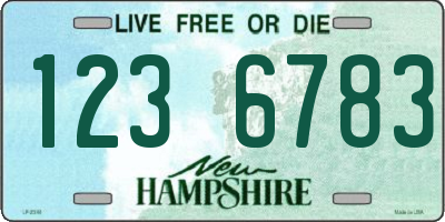 NH license plate 1236783