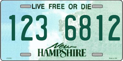 NH license plate 1236812