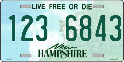 NH license plate 1236843