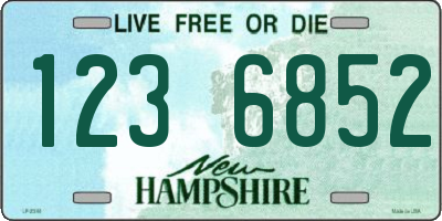 NH license plate 1236852