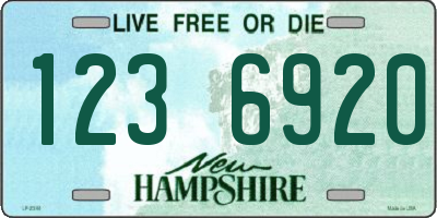 NH license plate 1236920