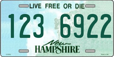 NH license plate 1236922