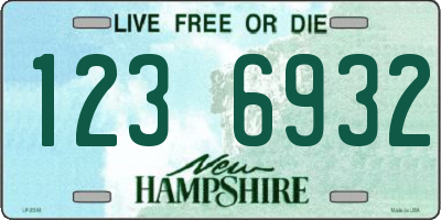 NH license plate 1236932