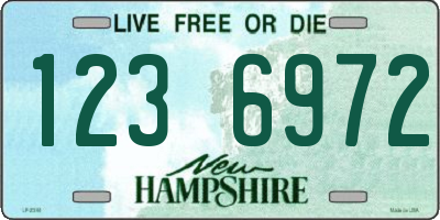 NH license plate 1236972