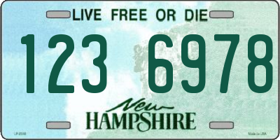 NH license plate 1236978