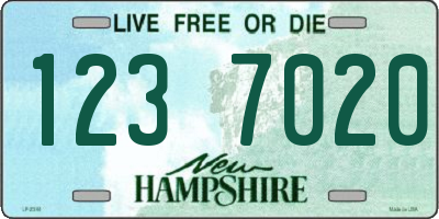 NH license plate 1237020