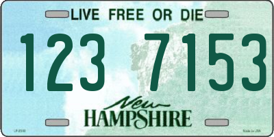 NH license plate 1237153