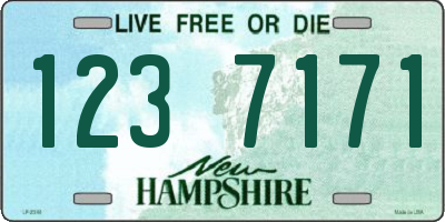NH license plate 1237171
