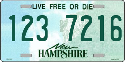 NH license plate 1237216
