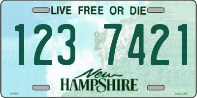 NH license plate 1237421