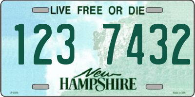 NH license plate 1237432