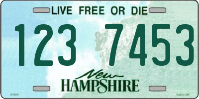 NH license plate 1237453