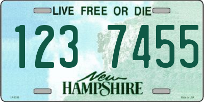 NH license plate 1237455