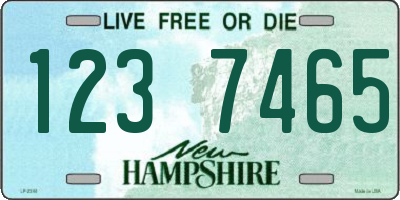 NH license plate 1237465