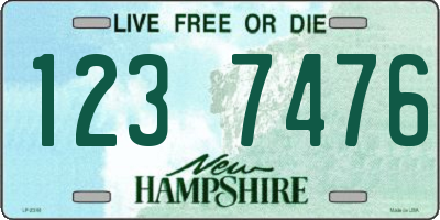 NH license plate 1237476